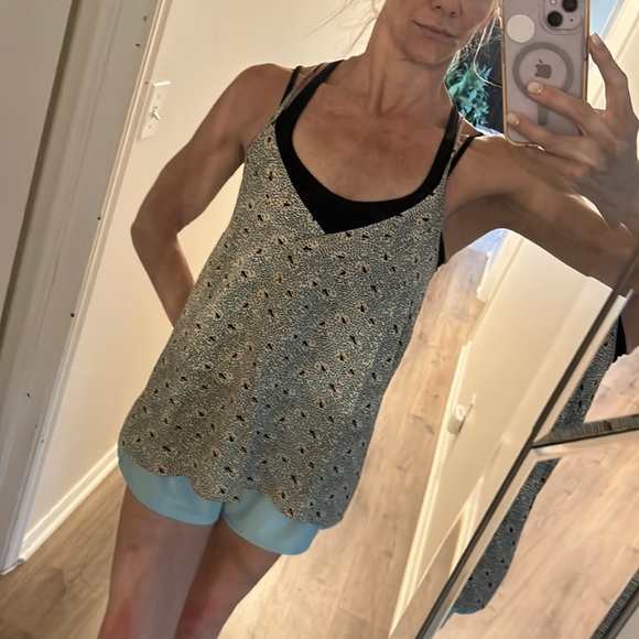 Anthropologie Floreat peach/navy blue on cream adjustable spaghetti stra… - Picture 4 of 16